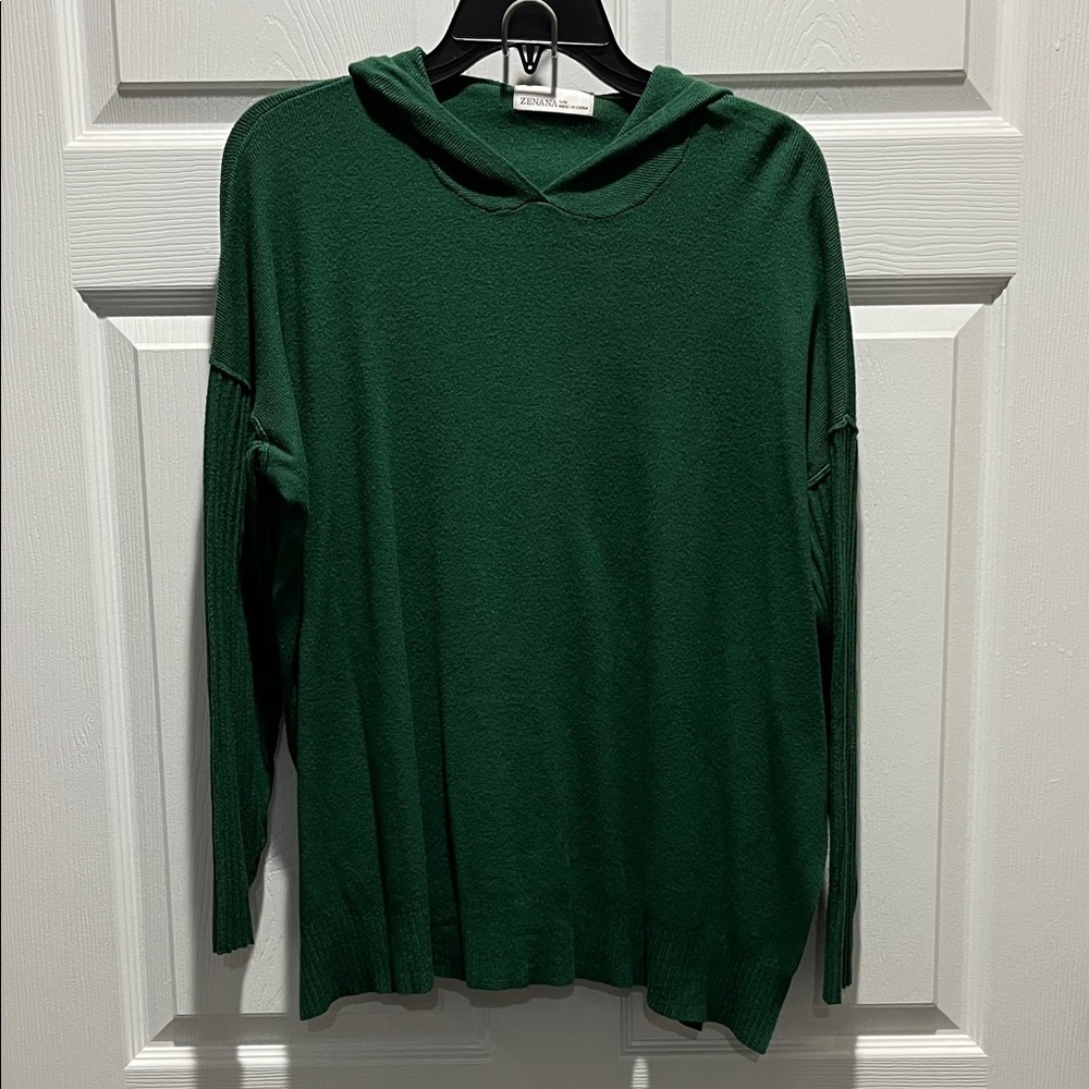 Zenana Outfitters Emerald Hooded Sweater
